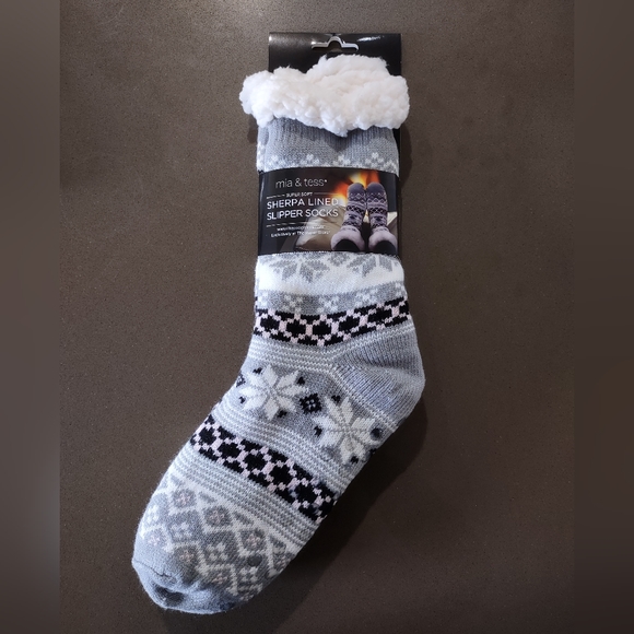 Sherpa lined slipper socks - Picture 1 of 5